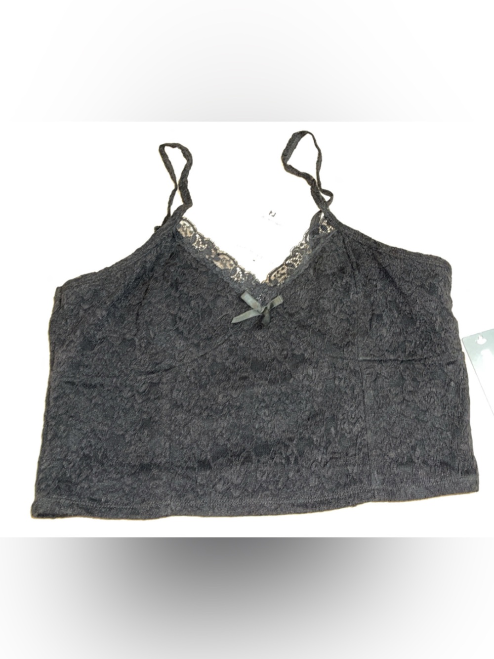 Madden Girl Black Lace Cami with Floral Lace XXL